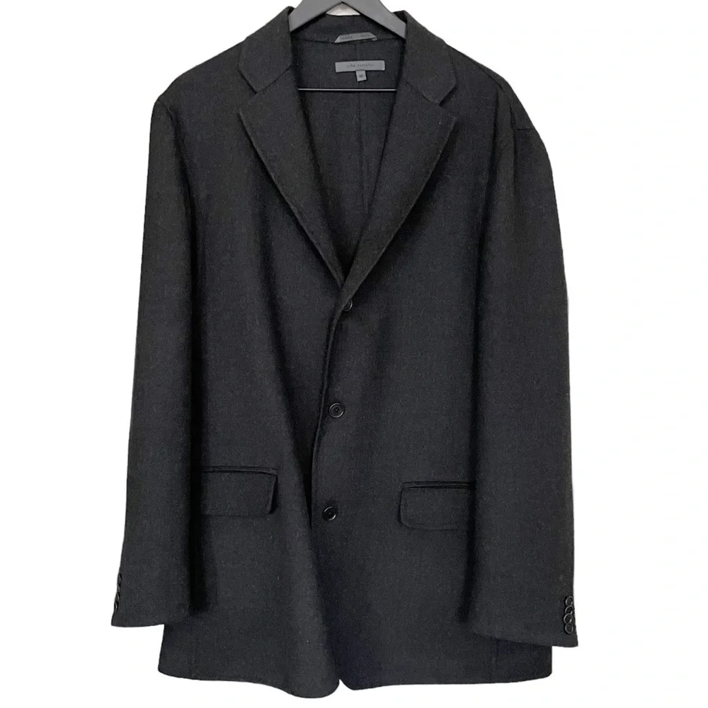 John Varvatos Men’s Wool Unstructured Blazer Coat Gray Size Large Made in Italy
